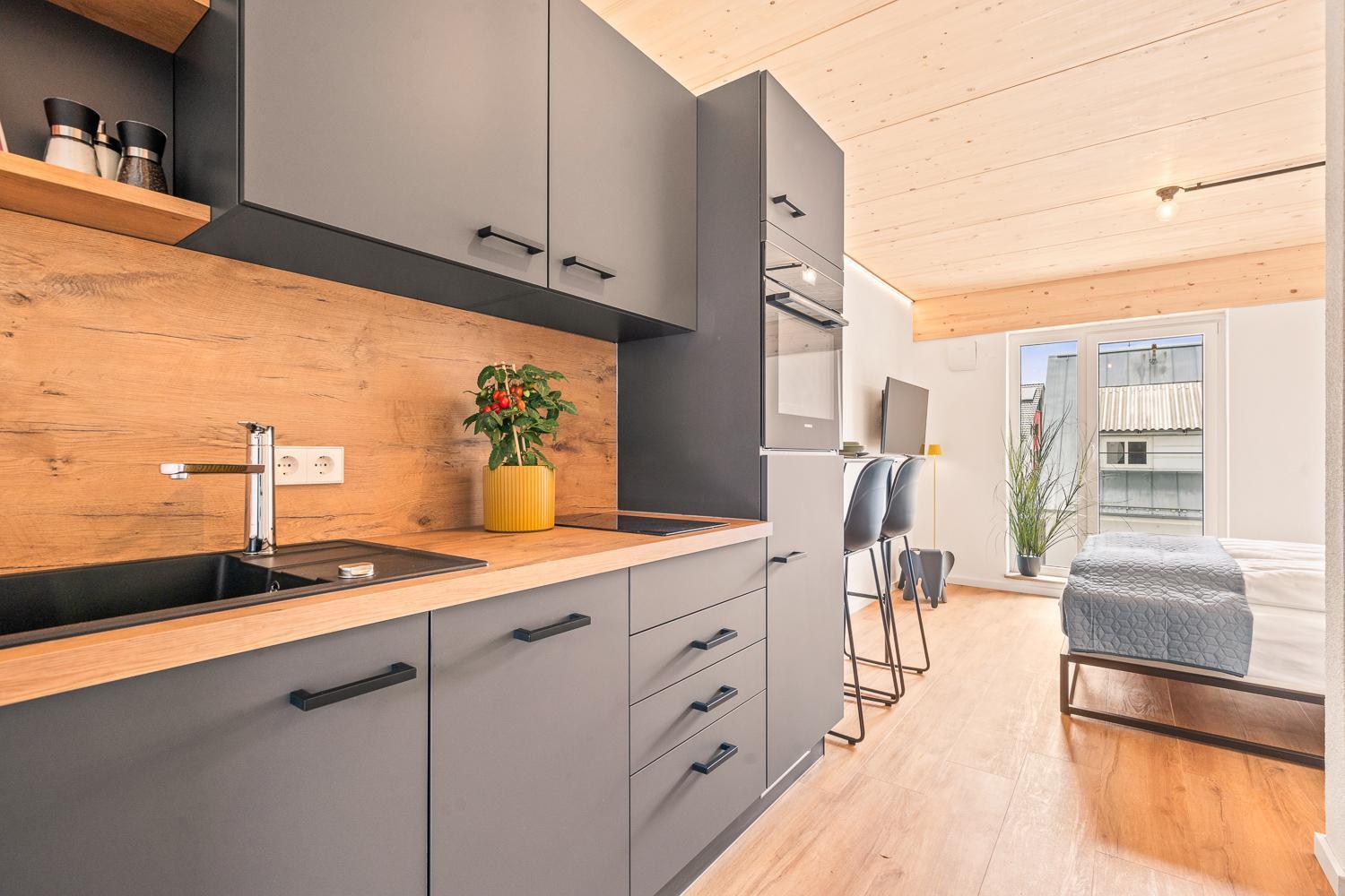 Einzimmer Wohlfuehlapartment Vier Klimatisiert FDH Exteriör bild